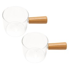 Scrematrice nel Vetro Trasparente da 2 Pezzi con Manico nel Legno,  Brocca 6045