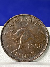 PENNY 1958 AUSTRALIA COIN VINTAGE MONETA