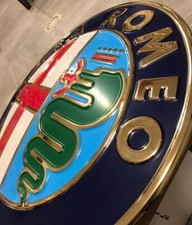 Insegna Alfa Romeo Officina Concessionaria Vintage ORIGINALE Targa Stemma