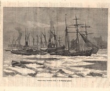 Stampa antica LONDRA VELIERI