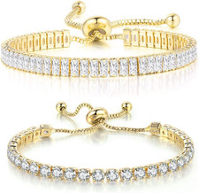 2 Pezzi Bracciale Tennis Donna