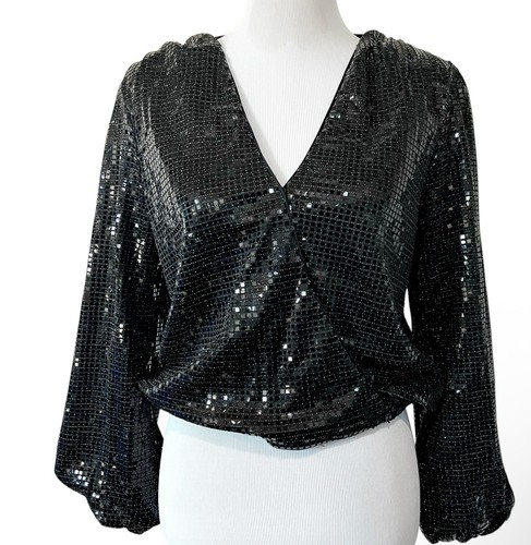 Top donna nero paillettes
