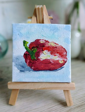 Quadro olio peperone rosso 7x7