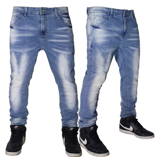 Jeans uomo denim chiaro slim - jeans,