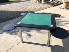 Tavolo da gioco in pelle attribuibile a (Zanotta) anni 60