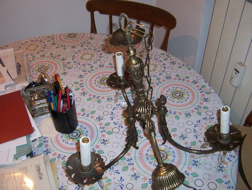 Antico lampadario bronzo - lampadario,