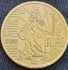 RARE COIN 50 CENT EURO FRANCE 2002  RED BRONZE  COLOR