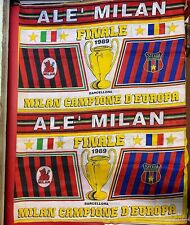 MILAN calcio BANDIERA in tessuto 165x100 CAMPIONE D'EUROPA 1989 STENDARDO