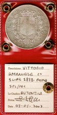 5 Lire 1878 Roma SCUDO 2°