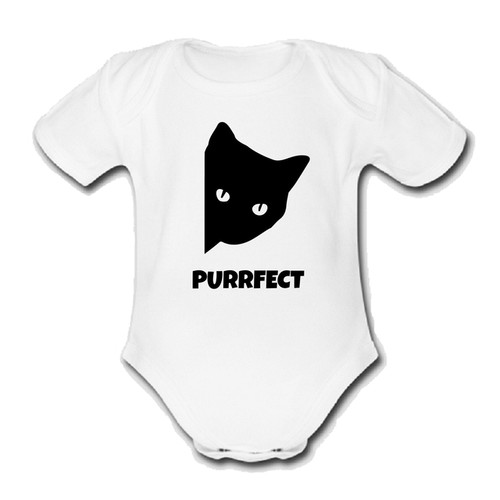 Cat babygrow baby vest - vest, grow