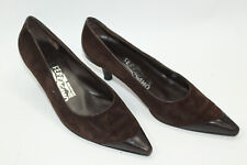 SALVATORE FERRAGAMO scarpe donna tg 7 C Europa 37,5 velluto marrone S9126