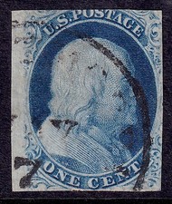 US Scott 24, 1857 Franklin, 1c