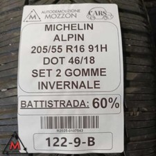 Set 2 pneumatici invernali 205/55 R16 91H per MICHELIN ALPIN usati (107543)