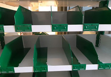 24 DIVISORI IN METALLO PER RIPIANI DI SCAFFALI MOBILFER CM.39 X 6,5 H.12