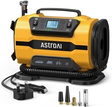 AstroAI Gonfiatore Pneumatici Compressore Aria Doppia Alimentazione 12V DC e 240V AC, Auto Tyr