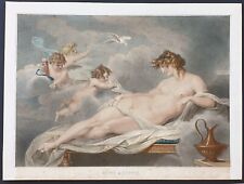 Francesco Bartolozzi stampa antica 1770 circa cipriani venere cupido putti
