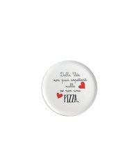 Piatto pizza in ceramica 32 cm con scritta dalla vita non puoi aspettarti nulla 