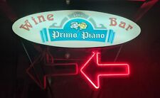 Insegna Luminosa Wine Bar Vintage Bifacciale con Centralina Frecce 》》》》=