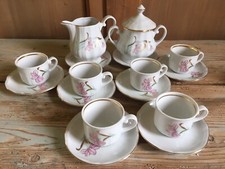 Servizio Caffè Porcellana Lattiera Zuccheriera 6 Tazze & Piattini Piatto Tazza