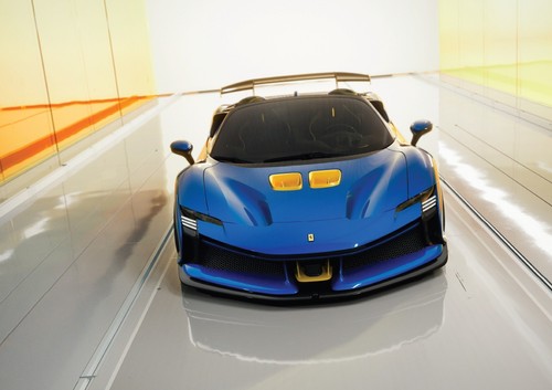 Poster ragno blu ferrari sf90 - blu,