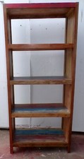 Libreria in teak legno riciclato da imbarcazioni industrial cm 80x40x180h