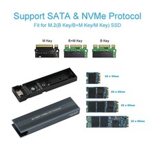 M.2 NVME SSD To USB 3.1 Disque dur portable Dual Protocol M2 NVMe Box'