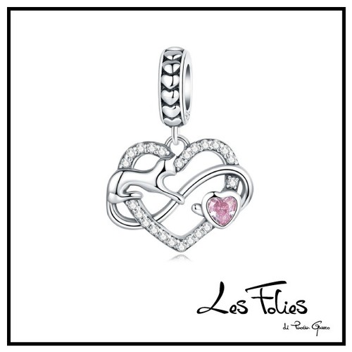 Charm gatto cuore - cuore, infinito