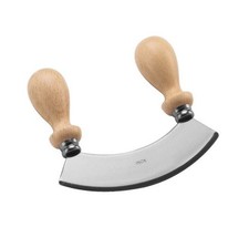 Calder, mezzaluna cm 25 in acciaio, manico legno, qualità professionale