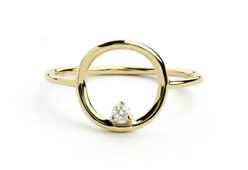 Anello solitario diamante oro