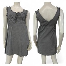 PATRIZIA PEPE Vestito abito nero bianco fantasia quadretti gingham Tg IT 40