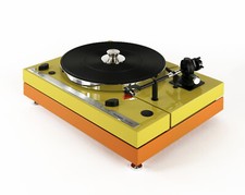 Giradischi Restaurato Thorens TD 320 Giallo Arancione Con Piastra Inferiore