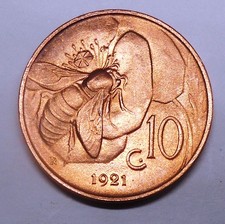 10 Centesimi ape 1921  FDC