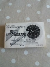 MANUAL MANUALE CITIZEN ANALOG QUARTZ MULTI CHRONOGRAPH MODEL N° 6850 CTZ-6711