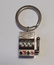 Vecchio Portachiavi vintage MINI SLOT MACHINE di altezza 3 cm (old keyring)