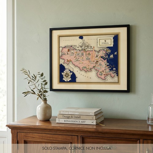 Mappa illustrata emilia - illustrata,