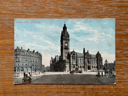 Antique sheffield town hall - town,