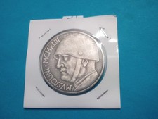 20 lire 1928 Benito Mussolini - Elmetto periodo fascismo Italia - Riproduzione