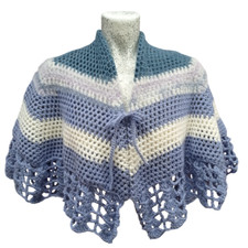 COPRISPALLE FATTO A MANO MANTELLINA DELLA NONNA AVION-PANNA LAVORAZIONE DOPPIA