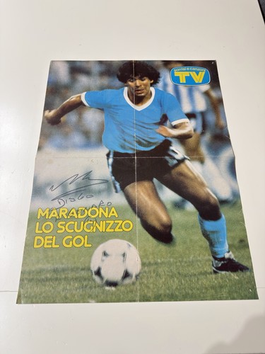 Poster autografato maradona - autografato,