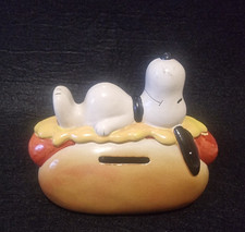 SNOOPY VINTAGE SALVADANAIO SNOOPY HOT DOG CERAMICA ANNO 1958/66  
