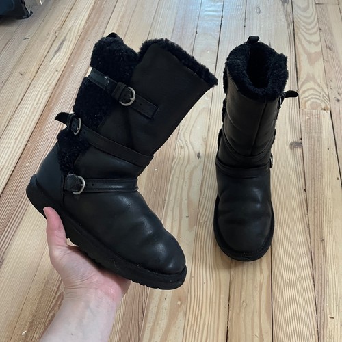 Stivali moto ugg pelle - stivali, nera
