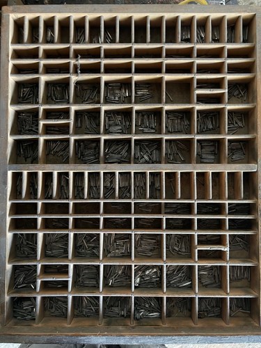 Antico cassetto caratteri - antico,