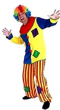 Costume Pagliaccio Carnevale Halloween Circo Multi Adulti Uomo L.3836