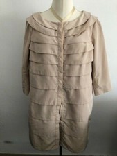 Paola Frani original spolverino beige donna tg 40 poliestere pieghe/woman trench