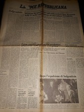 quotidiani d'epoca- la voce repubblicana 15 febbraio  1974