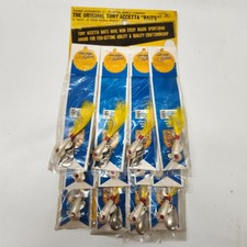 Tony Accetta Baits Jigaroo Pearl White Esche da Pesca Vintage Scheda Completa di 12