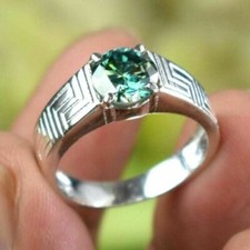 Anello solitario diamante blu