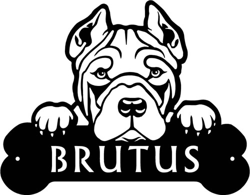 Insegna testa pit bull - insegna,
