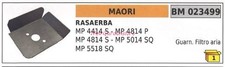 Guarnizione filtro aria MAORI