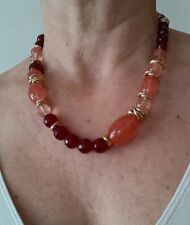 Collana pietre naturali: giada Malaysia rubino,tormalina,quarzo cherry,cristalli